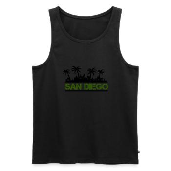 San Diego - Men's Premium Organic Tank Top - black - Front - AI Model Male 178 light (178cm)