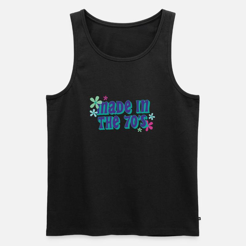 made in 70 s - Männer Premium Bio Tank Top - Schwarz