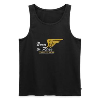 T-shirt Born to Ride : libérez votre liberté ! - Débardeur bio Premium Homme - noir - Devant - AI Model Male 178 light (178cm)
