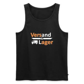 Versand und Lager - Versager-Arbeit Humor Vers.3 - Männer Premium Bio Tank Top - Schwarz - Vorne - Michal (187cm)
