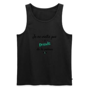 I'm gaining value - Men's Premium Organic Tank Top - black - Front - AI Model Male 178 light (178cm)