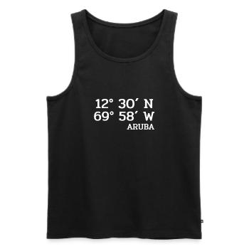 Aruba Coordinaters - Coordinates - Caribbean - Men's Premium Organic Tank Top - black - Front - Michal (187cm)