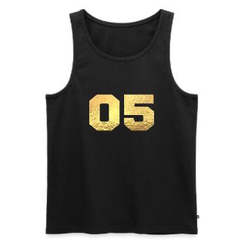 Number 5 Gold Glitter - 5th Anniversary - Men's Premium Organic Tank Top - black - Front - AI Model Male 178 light (178cm)