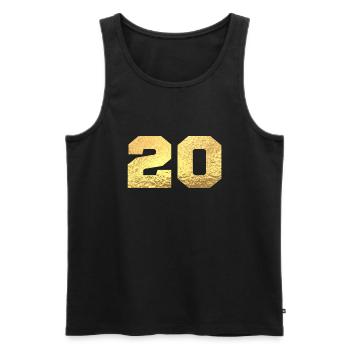 Nummer 20 Gold Glitter - 20-jähriges Jubiläum - Männer Premium Bio Tank Top - Schwarz - Vorne - Michal (187cm)