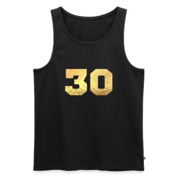 Numéro 30 paillettes doré - 30e anniversaire - Débardeur bio Premium Homme - noir - Devant - Michal (187cm)