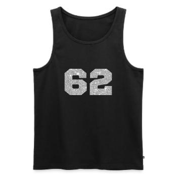 Number 62 Silver Glitter - 62nd Anniversary - Men's Premium Organic Tank Top - black - Front - Michal (187cm)