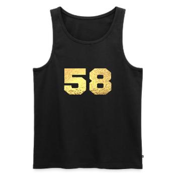 Number 58 Gold Glitter - 58th Anniversary - Men's Premium Organic Tank Top - black - Front - Michal (187cm)