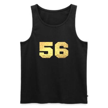 Number 56 Gold Glitter - 56th Anniversary - Men's Premium Organic Tank Top - black - Front - AI Model Male 178 light (178cm)