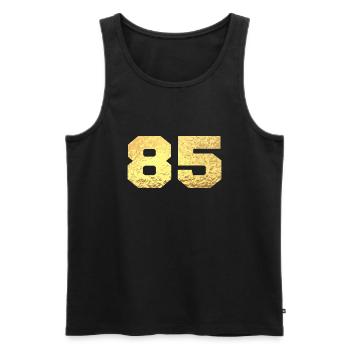 Number 85 Gold Glitter - 85th Anniversary - Men's Premium Organic Tank Top - black - Front - AI Model Male 178 light (178cm)