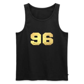 Number 96 Gold Glitter - 96th Anniversary - Men's Premium Organic Tank Top - black - Front - AI Model Male 178 light (178cm)