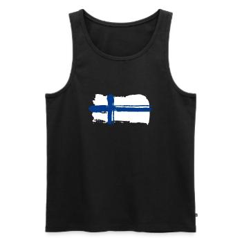 Finlande Drapeau Scandinavie - Débardeur bio Premium Homme - noir - Devant - Michal (187cm)