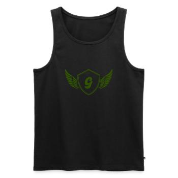 wappen g - Männer Premium Bio Tank Top - Schwarz - Vorne - Michal (187cm)