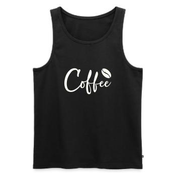 Coffee - Männer Premium Bio Tank Top - Schwarz - Vorne - Michal (187cm)