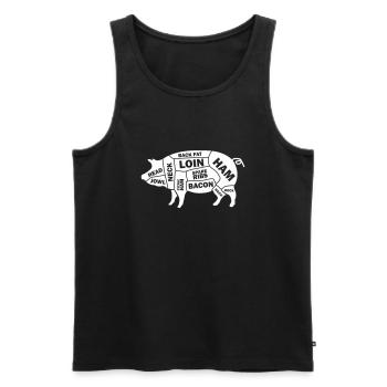 Pig Schwein - Männer Premium Bio Tank Top - Schwarz - Vorne - AI Model Male 178 light (178cm)
