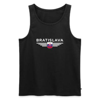 Bratislava, Slovaquie Style Design T-Shirt - Débardeur bio Premium Homme - noir - Devant - AI Model Male 178 light (178cm)