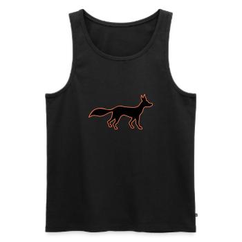 Fuchs Rotfuchs Wild Silhouette Umriss Kontur Rot - Männer Premium Bio Tank Top - Schwarz - Vorne - Michal (187cm)