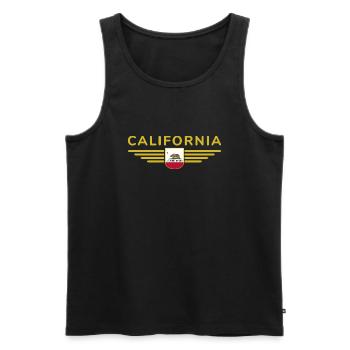 California Fan T-Shirt – Sun & Style - Débardeur bio Premium Homme - noir - Devant - Michal (187cm)