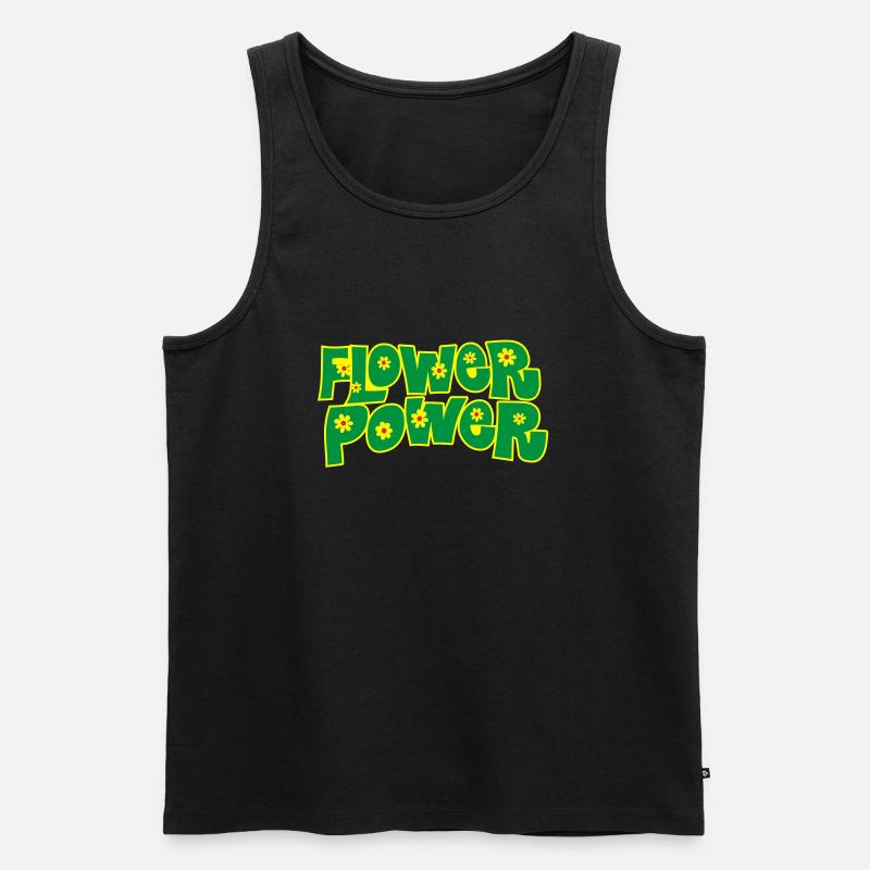 flower_power - Männer Premium Bio Tank Top - Schwarz