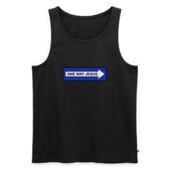 One Way Jesus - Männer Premium Bio Tank Top - Schwarz - Vorne - AI Model Male 178 light (178cm)