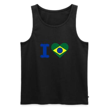 I love Brasilien - Männer Premium Bio Tank Top - Schwarz - Vorne - AI Model Male 178 light (178cm)