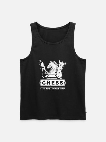 Schack, hobbies, taktik, gåva, häst, torn - Ekologisk premium tanktopp herr - svart