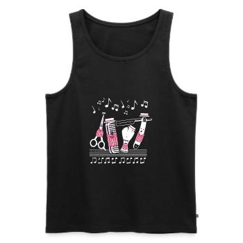 Barbershopper, Harmonie, Singen, Geschenkidee - Männer Premium Bio Tank Top - Schwarz - Vorne - Michal (187cm)
