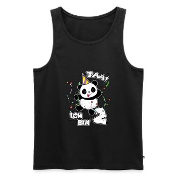 2ème cadeau d'anniversaire Panda Sweet Panda Party - Débardeur bio Premium Homme - noir - Devant - AI Model Male 178 light (178cm)