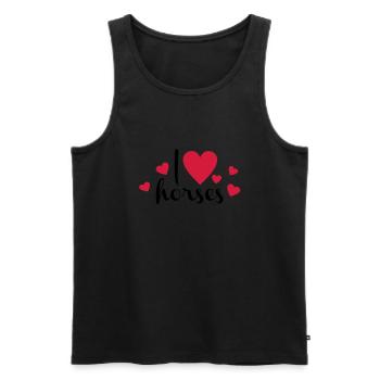 Pferd - Männer Premium Bio Tank Top - Schwarz - Vorne - AI Model Male 178 light (178cm)