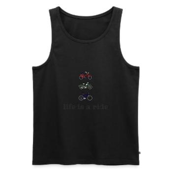 life is a ride 3 bikes - Men's Premium Organic Tank Top - black - Front - Michal (187cm)