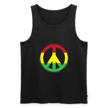 Peace Reggae Peace Jah Gift - Men's Premium Organic Tank Top - black - Front - AI Model Male 178 light (178cm)