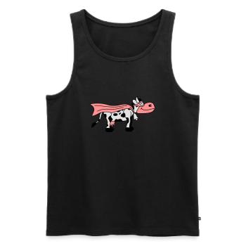 Super Cow Cartoon - Männer Premium Bio Tank Top - Schwarz - Vorne - AI Model Male 178 light (178cm)