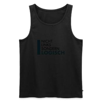 Nicht Links sondern Logisch Sprüche politisch - Männer Premium Bio Tank Top - Schwarz - Vorne - Michal (187cm)