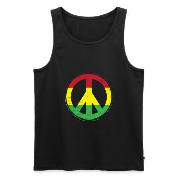 Peace Reggae Rastafari Ska cadeau - Débardeur bio Premium Homme - noir - Devant - AI Model Male 178 light (178cm)
