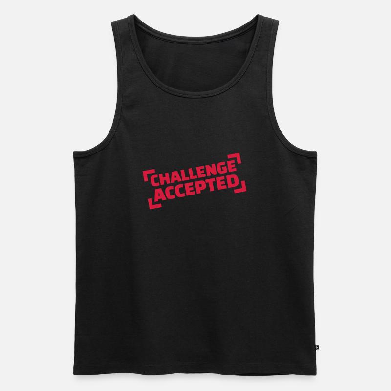 Challenge accepted - Männer Premium Bio Tank Top - Schwarz