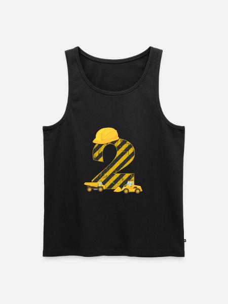 2-gie urodziny koparka 2 lata pracownik budowlany prezent - Ekologiczny tank top męski Premium - czarny