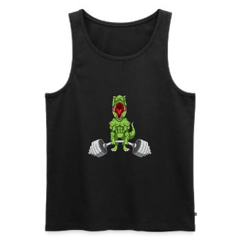 Fitness Bodybuilder Sport Dino T-Rex Cadeau - Débardeur bio Premium Homme - noir - Devant - Michal (187cm)