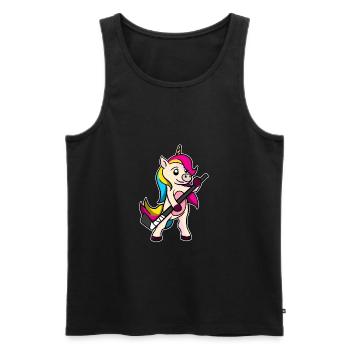 Lustiges Hockey Eishockey Feldhockey Einhorn - Männer Premium Bio Tank Top - Schwarz - Vorne - AI Model Male 178 light (178cm)