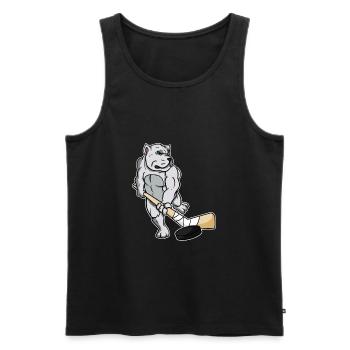 Bouledogue chien amateur de chien hockeyeur - Débardeur bio Premium Homme - noir - Devant - Michal (187cm)