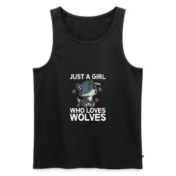 Just A Girl Who Loves Wolves Cute Wolve Costume - Men's Premium Organic Tank Top - black - Front - Michal (187cm)
