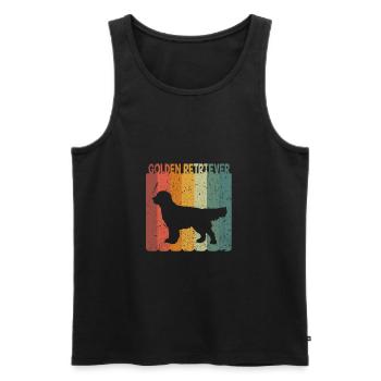 Rétro Golden Retriever chiens propriétaires de chiens cadeau - Débardeur bio Premium Homme - noir - Devant - Michal (187cm)