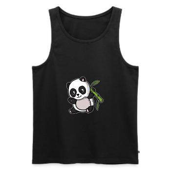 Mignon Kawaii Panda Ours - Débardeur bio Premium Homme - noir - Devant - Michal (187cm)