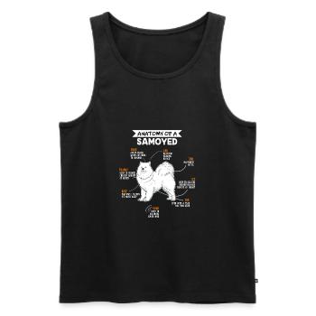 Samojede anatomie chien cadeau - Débardeur bio Premium Homme - noir - Devant - Michal (187cm)