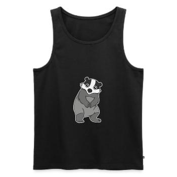 Süßer Dachs Geschenk - Männer Premium Bio Tank Top - Schwarz - Vorne - AI Model Male 178 light (178cm)