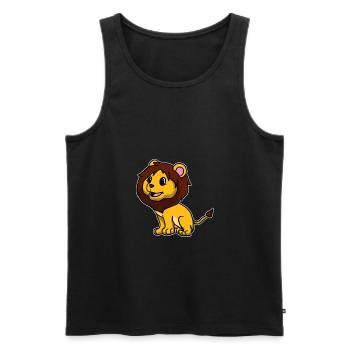 Cute Lion Costume Leo Cat Gift Idea - Men's Premium Organic Tank Top - black - Front - Michal (187cm)