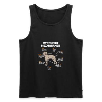 Weimaran anatomie chien cadeau - Débardeur bio Premium Homme - noir - Devant - Michal (187cm)