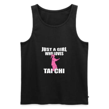 Just A Girl Who Loves Wushu Tai Chi Geschenkidee - Männer Premium Bio Tank Top - Schwarz - Vorne - Michal (187cm)