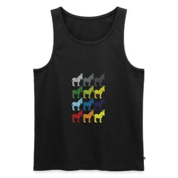 Neon Pop Art Retro Donkey Mule Gift - Men's Premium Organic Tank Top - black - Front - Michal (187cm)