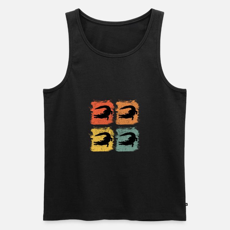Alligator Retro Pop Art - Männer Premium Bio Tank Top - Schwarz