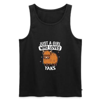 Just A Girl Who Loves Yaks Cute Yak Costume - Men's Premium Organic Tank Top - black - Front - AI Model Male 178 light (178cm)