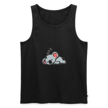 Cute Sleeping Koala Gift Idea - Men's Premium Organic Tank Top - black - Front - Michal (187cm)